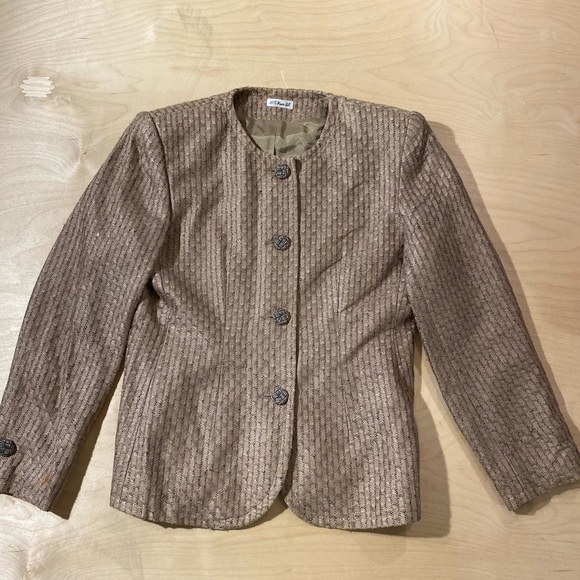 Ann May 100% Woven Silk Blazer size 10 (BT) - Picture 1 of 14